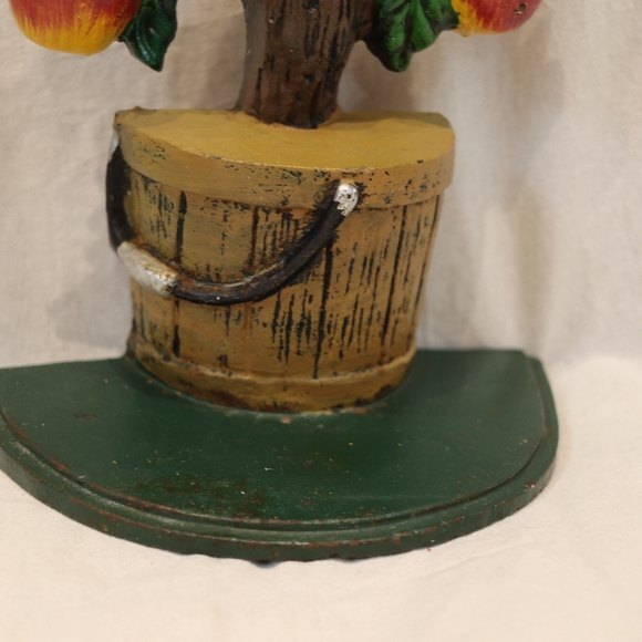 Vintage Cast Iron Apple Tree Doorstop Rustic Farmhouse Decor 12" Tall - Picture 6 of 14